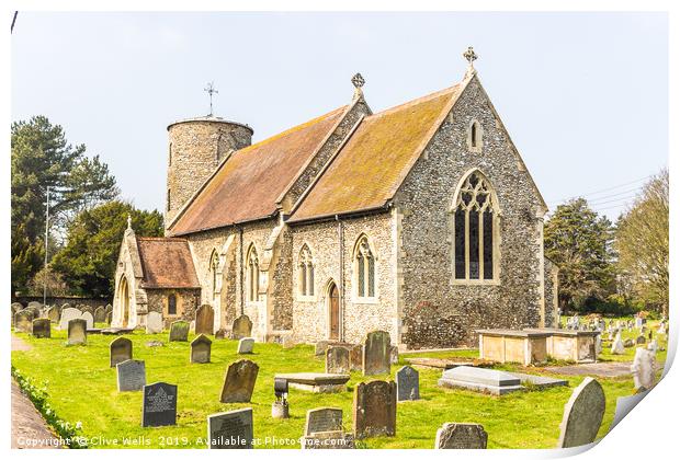 St. Marys Church, Burnham Deepdale in Norfolk Print by Clive Wells