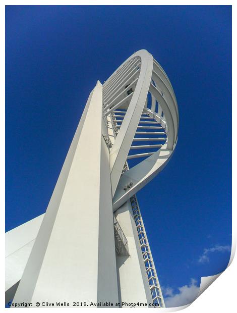 Spinnaker Tower Print by Clive Wells