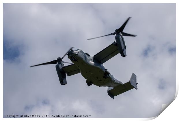Bell Boeing V-22 Osprey Print by Clive Wells