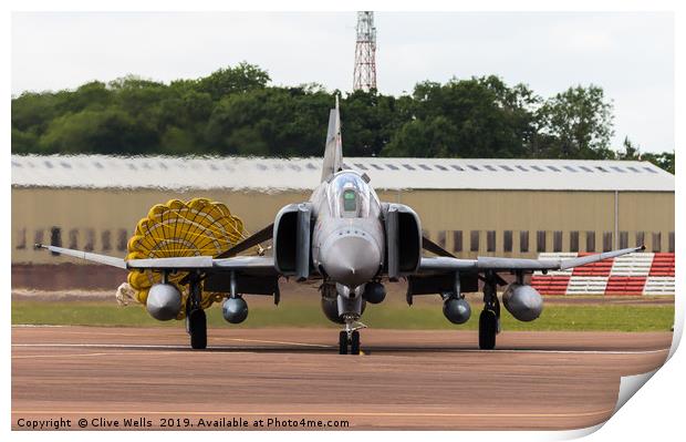 F-4E Phantom just after landing at RAF Fairford  Print by Clive Wells