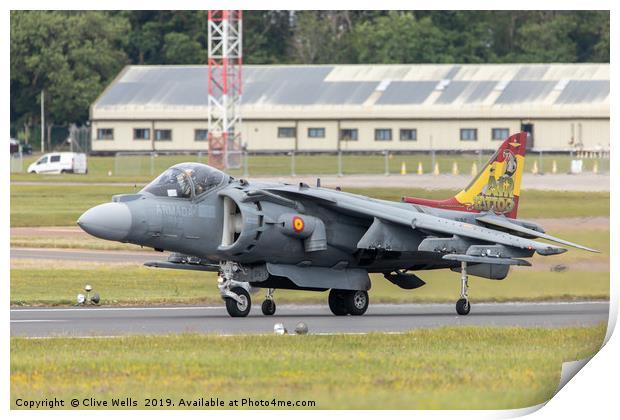 EAV-8B Harrier II ready to roll  at RAF Fairford Print by Clive Wells