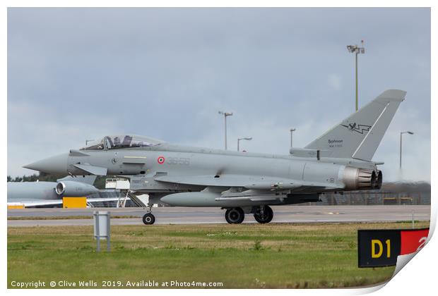 Itailian Eurofigher Typhoon (EF2000) at Waddington Print by Clive Wells