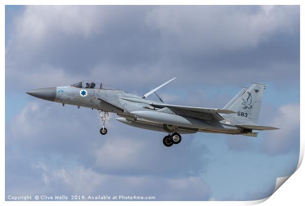 F-15I about to land at RAF Waddington Print by Clive Wells