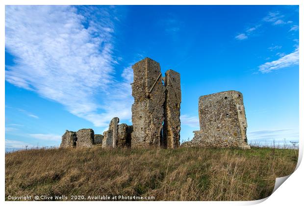 Ruins of Bawsey Church near King`s Lynn Print by Clive Wells