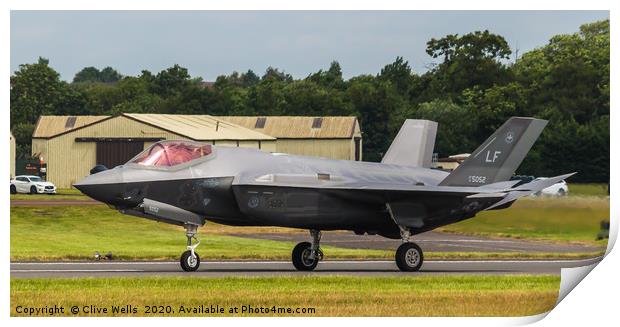 F-35A Lightning II at RAF Fairford Print by Clive Wells