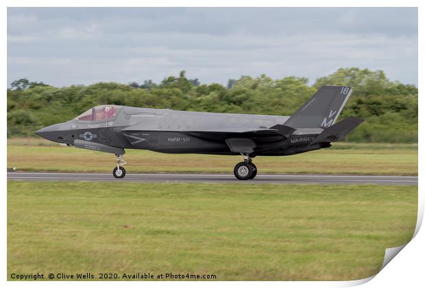 Lockheed Martin F-35A Lightning II at RAF Fairford Print by Clive Wells