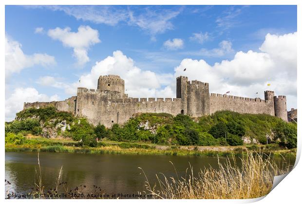 Pembroke Castle in West Wales Print by Clive Wells