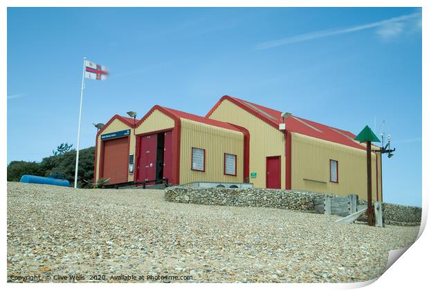 The Wells-Next-Sea lifeboat station. Print by Clive Wells
