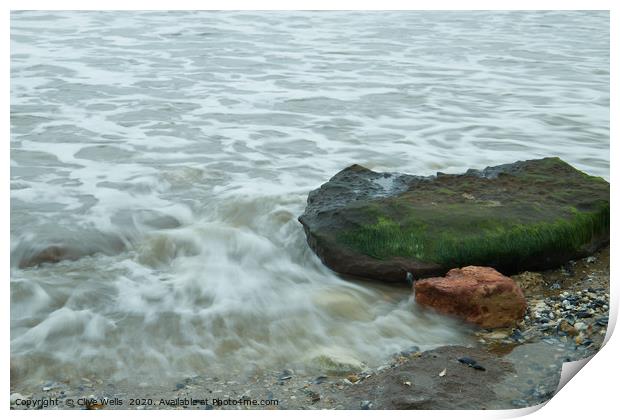 Incoming tide at Hunstanton in Norfolk Print by Clive Wells