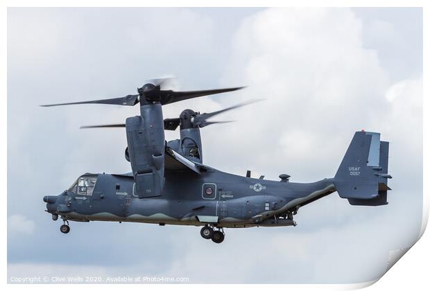 Bell Boeing CV-22B Osprey in the hover seen at the Print by Clive Wells