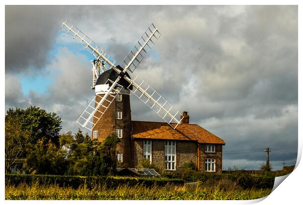 Windmill at Weybourne, North Norfolk Print by Clive Wells