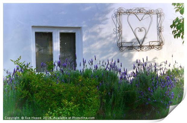 Lavender and Heart Wall Art Print by Sue Hoppe