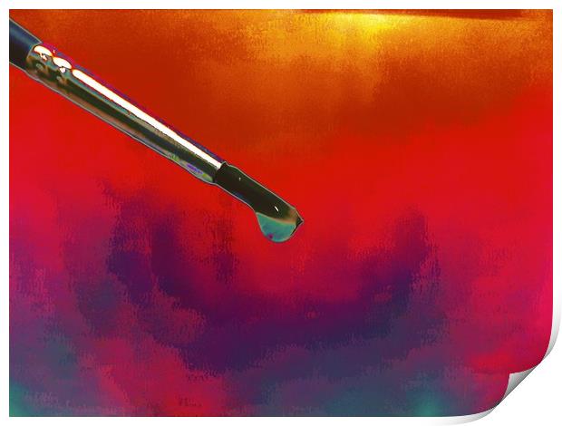 Paint brush with water droplet  Print by Dinil Davis