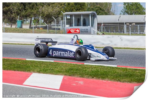 Brabham BT49C at the Circuit de Catalunya Print by Lenscraft Images