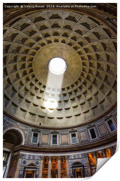 Interior of the Pantheon in Rome Print by Valerio Rosati