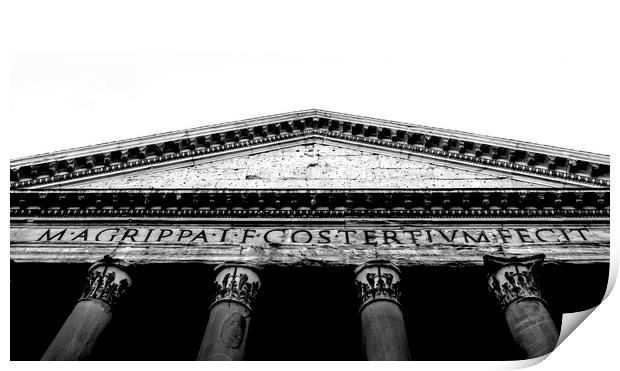 black and white Bottom view of the roman Pantheon  Print by Valerio Rosati