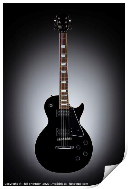 Eclipse of Black Guitar Print by Phill Thornton