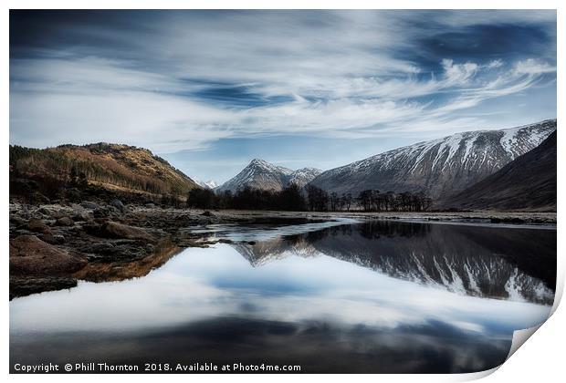 Wispy clouds over Loch Etive. Print by Phill Thornton