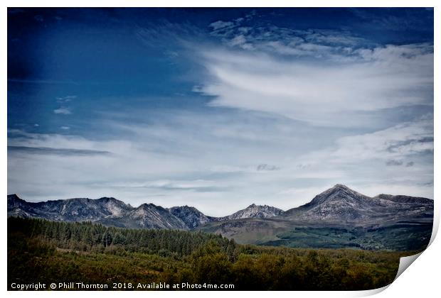 The Goatfell Mountain range, Isle of Arran. Print by Phill Thornton