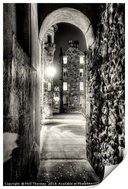 Lady Stairs Close, Edinburgh Old Town. Print by Phill Thornton