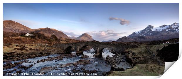 The Black and Red Cuillin mountains from Sligachan Print by Phill Thornton