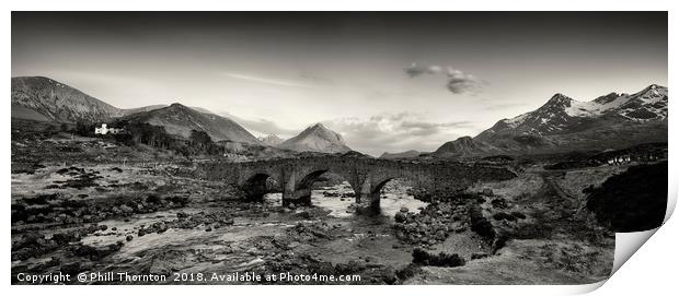 The Black and Red Cuillin mountains from Sligachan Print by Phill Thornton