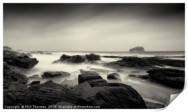 Bass Rock on a stormy day. Print by Phill Thornton