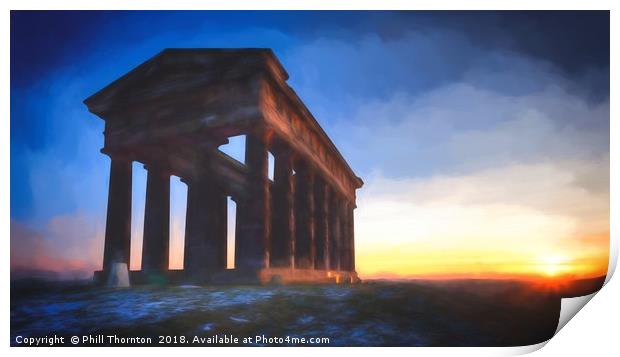 Impressionist Sunrise over Penshaw Monument  Print by Phill Thornton