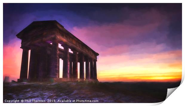 Impressionist Sunrise over Penshaw Monument No.2 Print by Phill Thornton