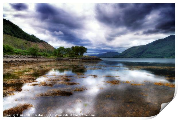 View south down Loch Linnhe Print by Phill Thornton