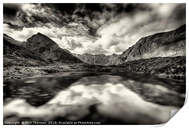 The Cuillin ridge from Loch Coruisk Print by Phill Thornton