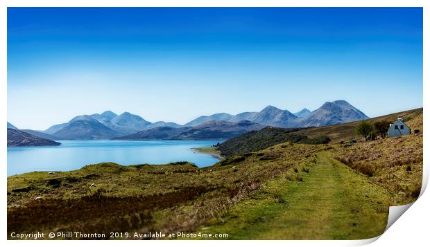 The Sound of Raasay and The Cuillin mountain range Print by Phill Thornton