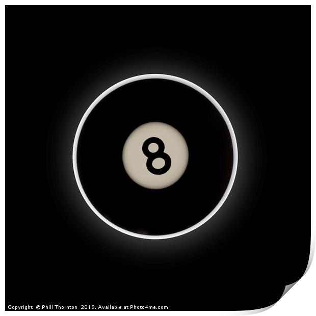 Eight ball eclipse Print by Phill Thornton