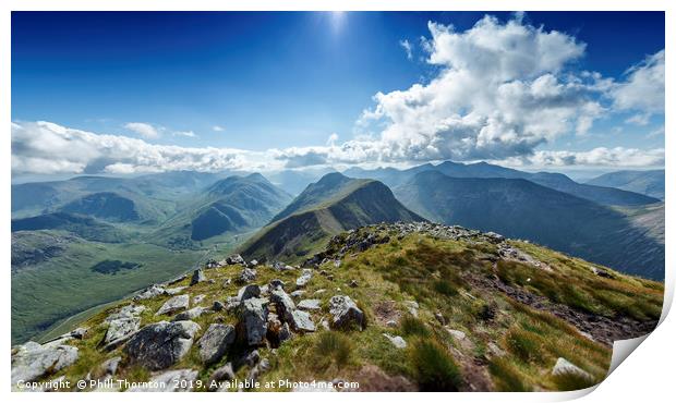 View down Buachaille Etive Mor. Print by Phill Thornton