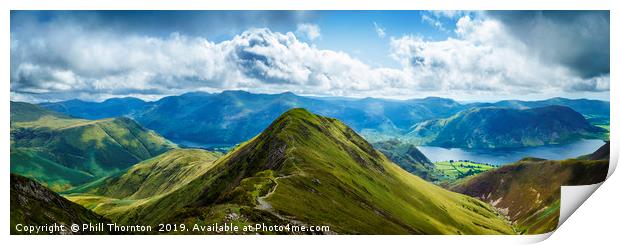 Panoramic view of Whiteless Pike and beyond. Print by Phill Thornton
