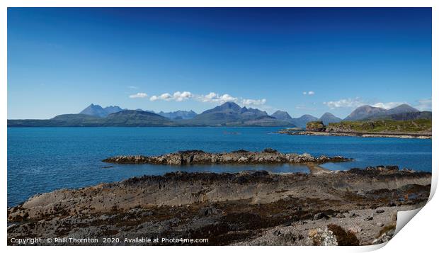 Sea and Mountains on the Isle of Skye Print by Phill Thornton