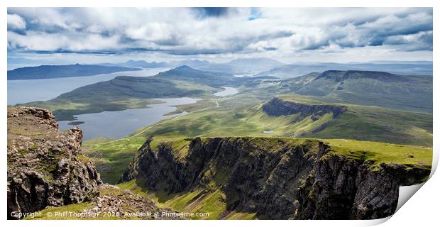 View south from the summit of the Storr, Skye. Print by Phill Thornton