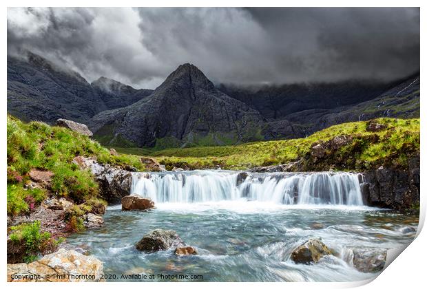 Calm before the storm, Fairy Pools. Print by Phill Thornton