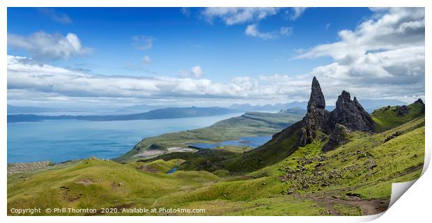 Panoramic view of the Old Man of Storr Print by Phill Thornton