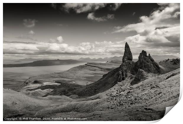 View of the Old Man of Storr Print by Phill Thornton