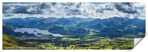 Panoramic view of the northern Lake District Print by Phill Thornton