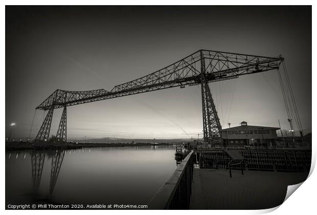 Tees Transporter bridge. No.2  B&amp;amp;W Print by Phill Thornton