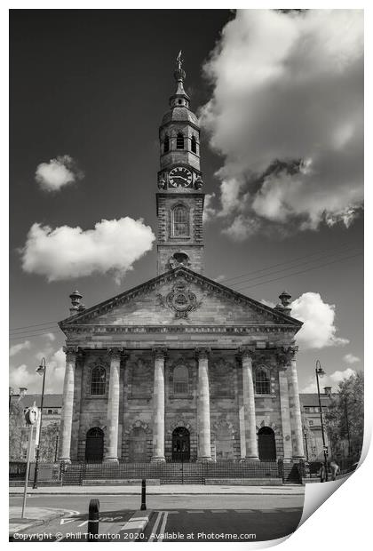 St. Andrew's in the Square, Glasgow church. Print by Phill Thornton