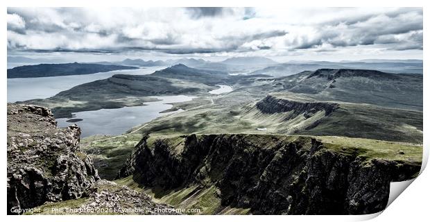 Dramatic skies from the top of the Storr, Isle of  Print by Phill Thornton