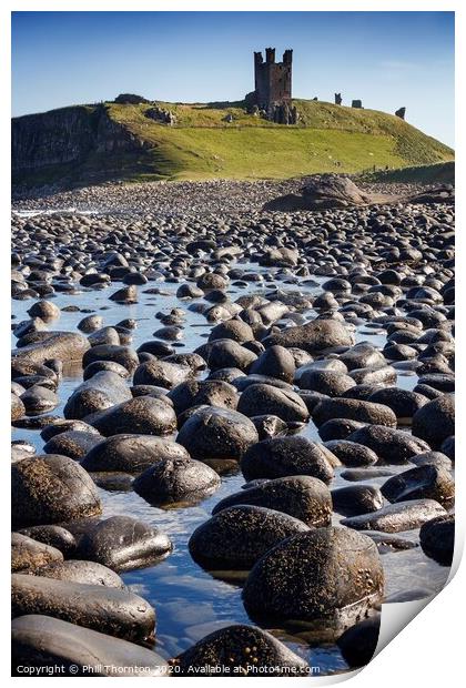 Dunsanburgh Castle and the North Sea. No. 2 Print by Phill Thornton