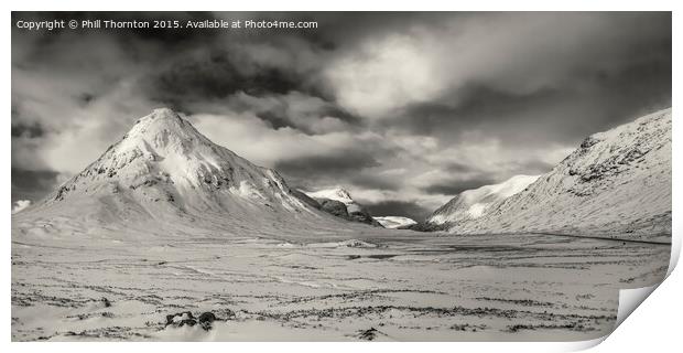 Panoramic view of Buachaille Etive Beag, Glencoe.  Print by Phill Thornton