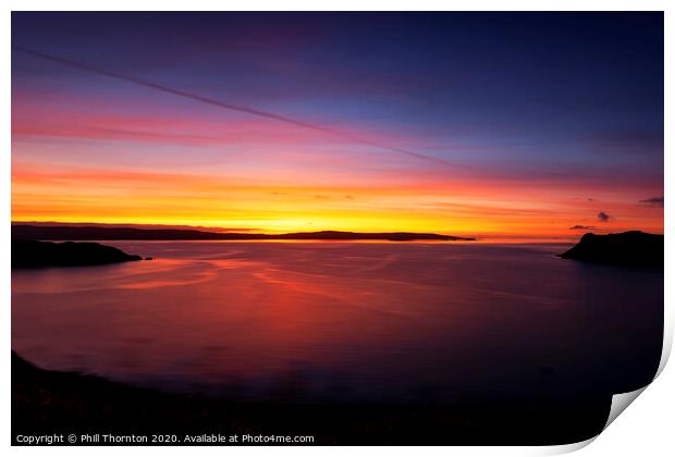 Majestic Sunset over Uig Bay, Isle of Skye. No. 2 Print by Phill Thornton