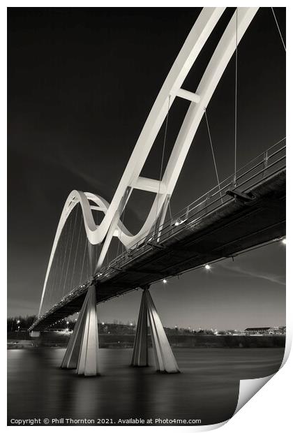 Infinity Bridge, Stockton-on Tees. No. 3 B&W Print by Phill Thornton