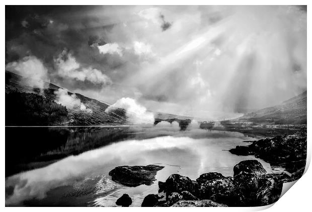 Llynnau Mymbyr in Autumn Print by Scott Paul