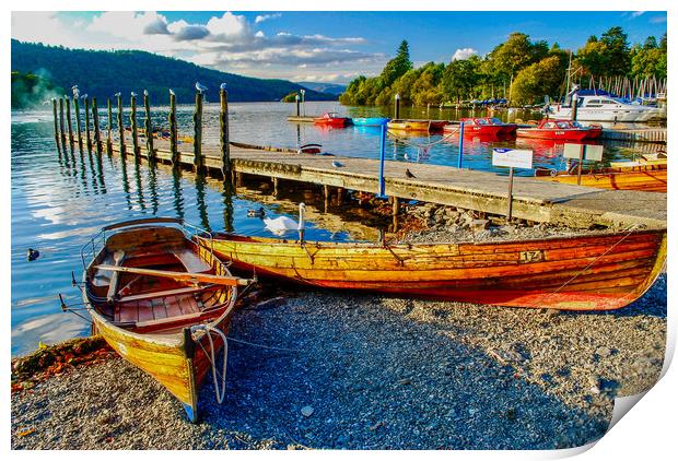 Rowing Boats Print by Scott Paul